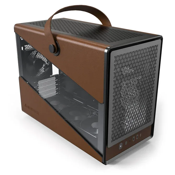 MONTECH Heritage PRO, črno mATX ohišje z usnjem