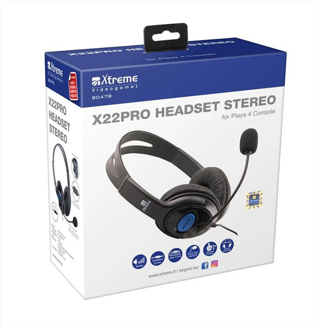 XTREME - 90478 - X22PRO Headphone 2.0-NERO