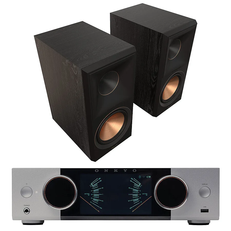 Onkyo Muse Y-50 Argent + Klipsch RP-600M II Ebène