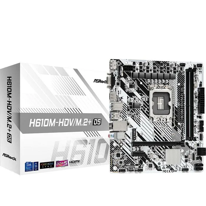 Matična ploča ASRock H610M-HDV/M.2+ D5 DDR5, Intel LGA1700, Micro ATX