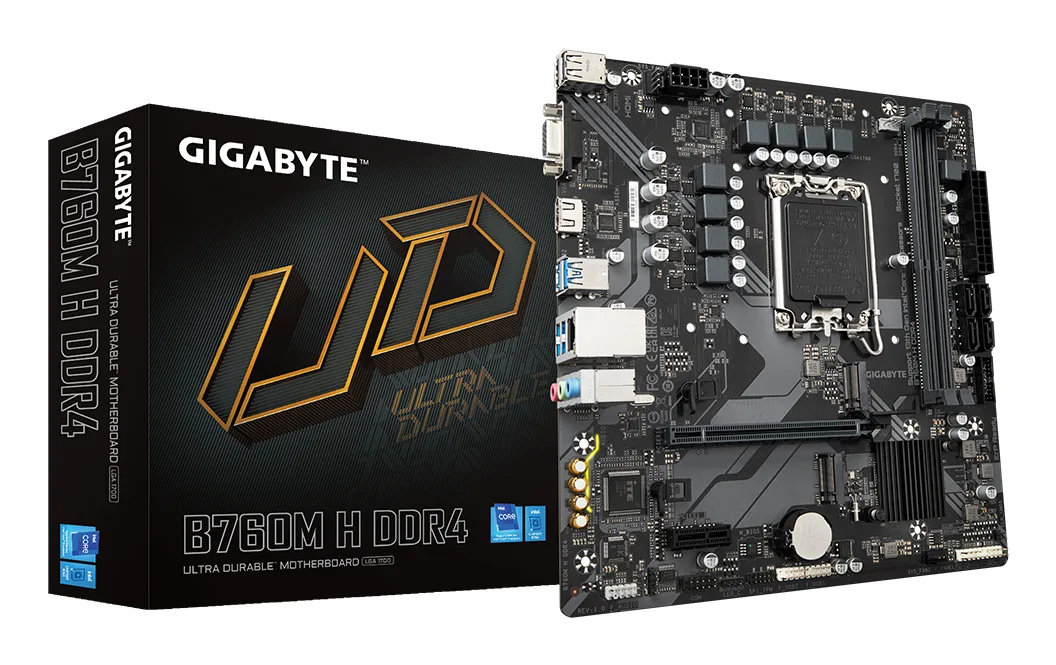 GIGABYTE B760M H DDR4 Motherboard - Supports Intel Core 14th Gen CPUs