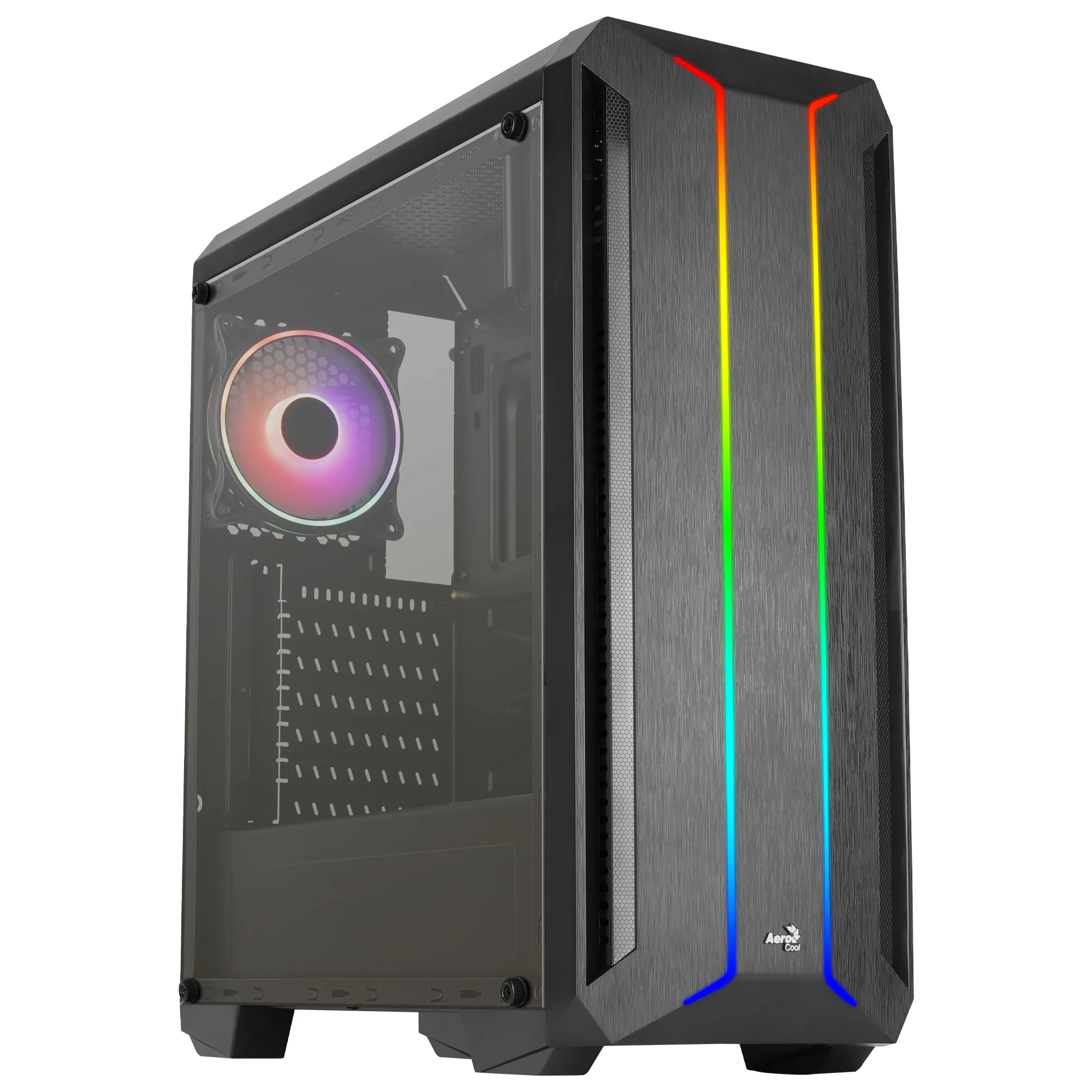 SKYLINEV2BK PC ATX Case Dual Front Panel LED ARGB Fan ARGB 12cm Black