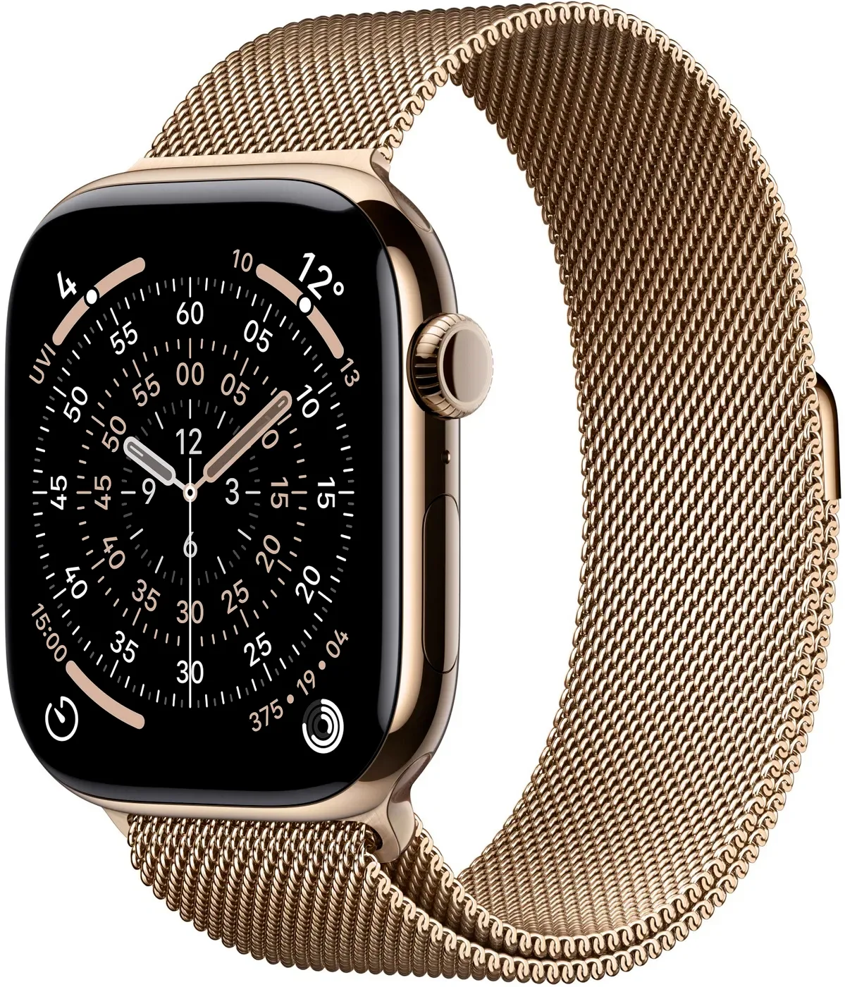 Apple Watch Series 11 GPS + Cellular 42mm Gold Titanium Case with Gold Milanese Loop