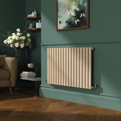 Sorrento Elk brown Horizontal Oval Designer Radiator 600x1003mm Single Panel 2679 BTU